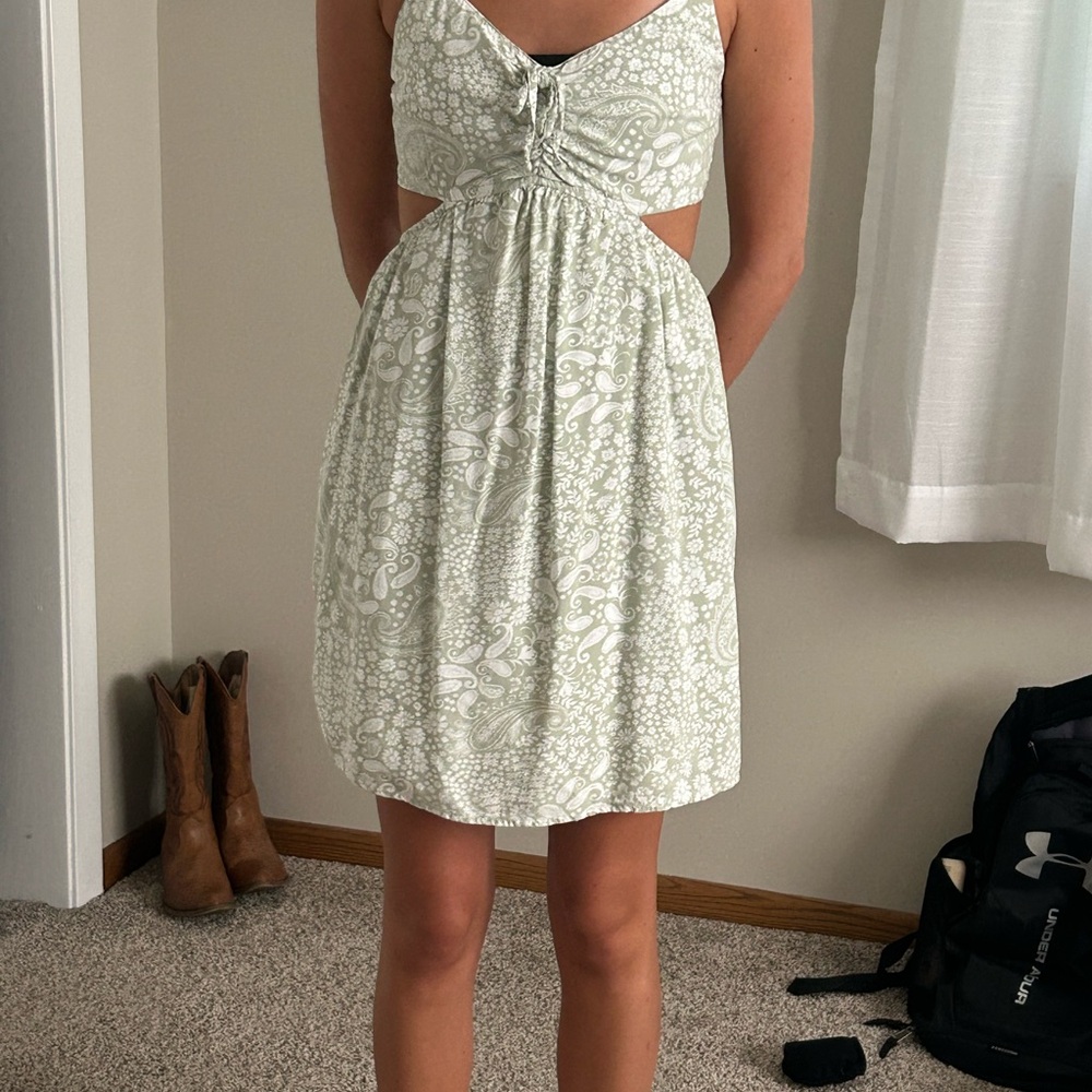 Hollister Light Green Backless Dress